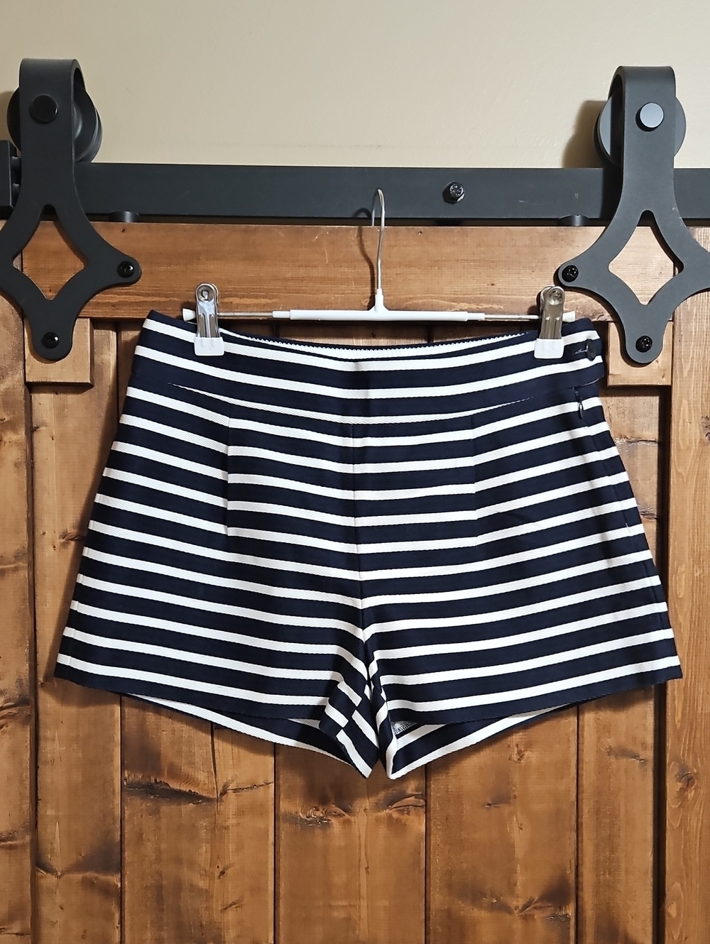 J.Crew Navy/White Striped Cotton Sailor Shorts 0